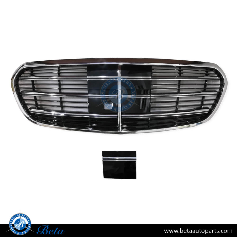 Radiator Grille with Camera with ACC Black and Chrome color for Mercedes S-Class W223 2021-Up models, Part Number 2238804000 Radiator Grille with Camera with ACC Black and Chrome color for Mercedes S-Class W223 2021-Up models, Part Number 2238804000